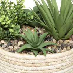 Maceta Con Flores Artificiales 19x17Cm