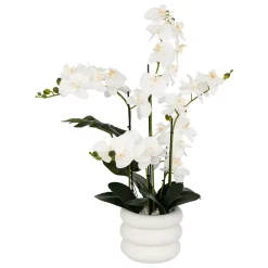 Maceta con orquídea artificial MICK blanca 80cm