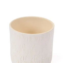 Maceta De Cerámica Blanca 14.5x12.8Cm