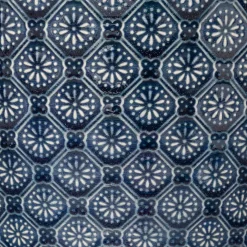 Maceta De Cerámica Flor Azul 20x18Cm