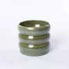 Maceta De Cerámica Ondulada Verde 12.9cm