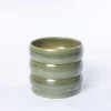 Maceta De Cerámica Ondulada Verde 16cm