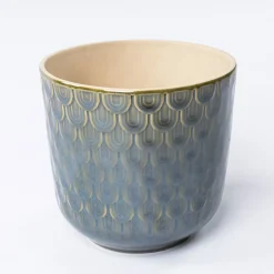 Maceta De Cerámica Texturada 13.5cm