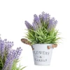 Maceta Metálica Con Lavanda 25cm