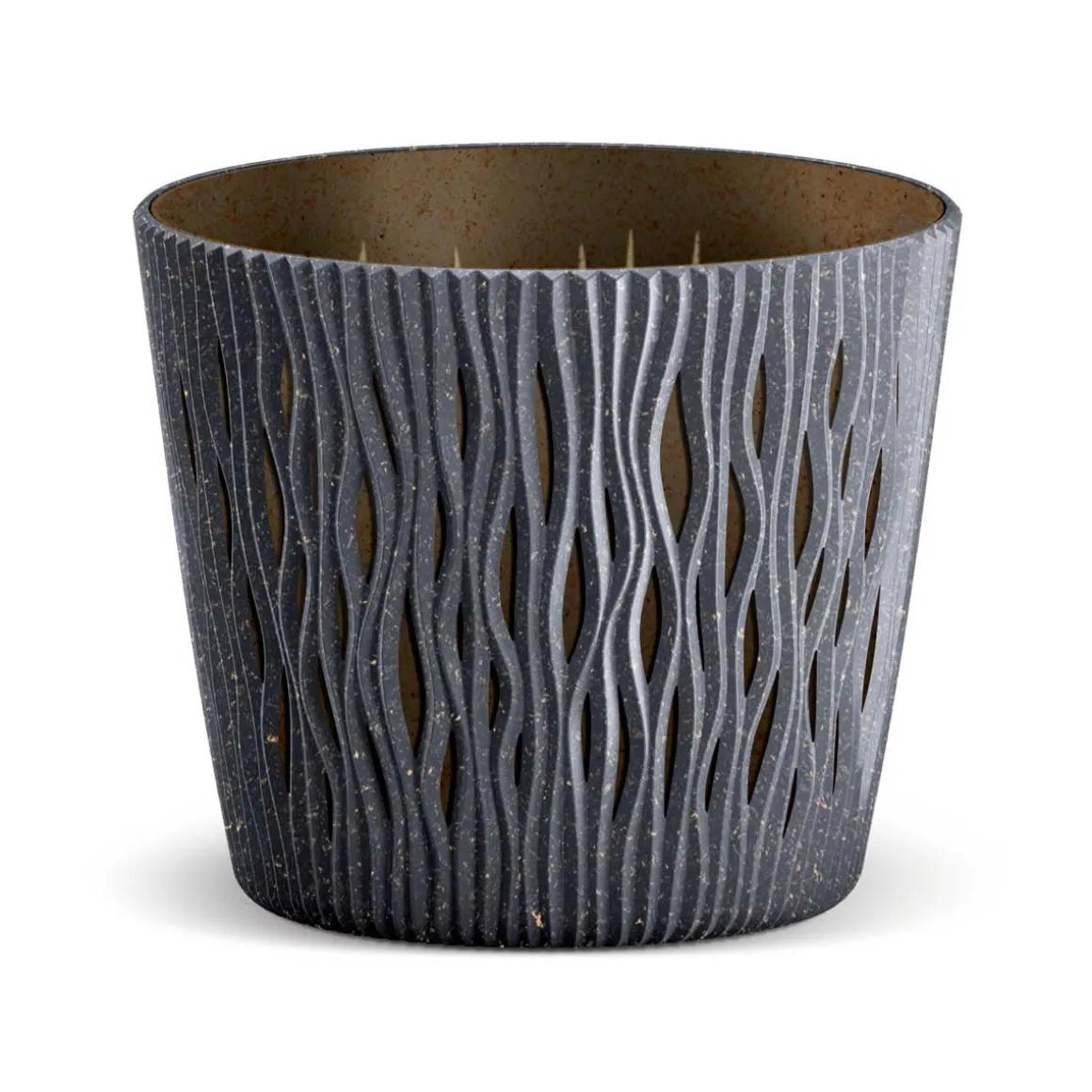 Maceta Sandy Round Antracita 19x17Cm