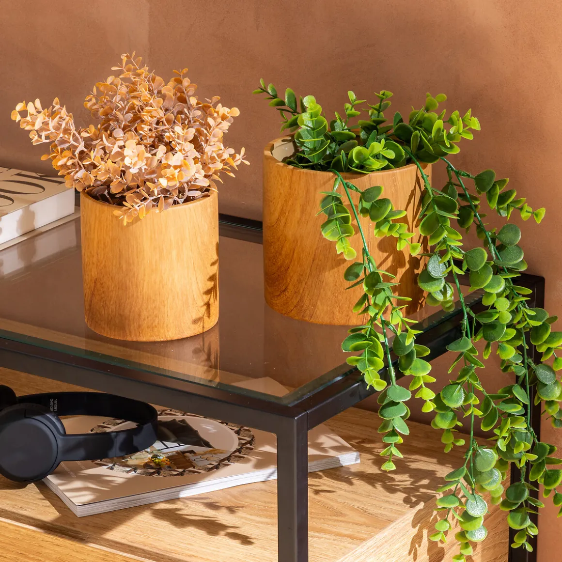 Maceta SOA de cerámica efecto madera 11,6cm