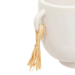 Maceta SOLEYA blanca de cerámica 30cm