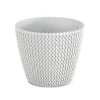 Maceta Splofy Eco Wood C/Blanco 16x19Cm