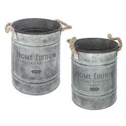 Maceta Tamaño 2/2 22.5x24.3Cm Zinc