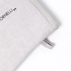 Manopla de cocina con frase taupe