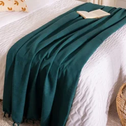 Manta C/Flecos Azul 160x220Cm