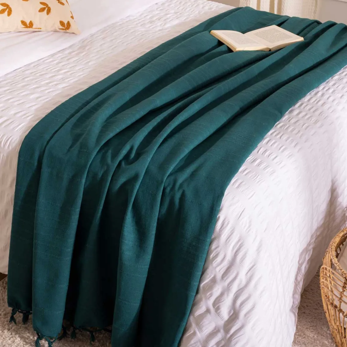 Manta C/Flecos Azul 160x220Cm