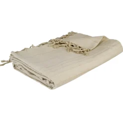 Manta Con Flecos Color Lino 160x220Cm