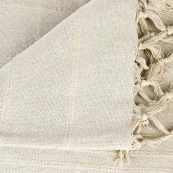 Manta Con Flecos Color Lino 160x220Cm
