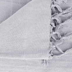 Manta Con Flecos Gris Claro 230x250Cm