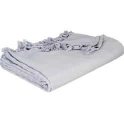 Manta Con Flecos Gris Claro 160x220Cm