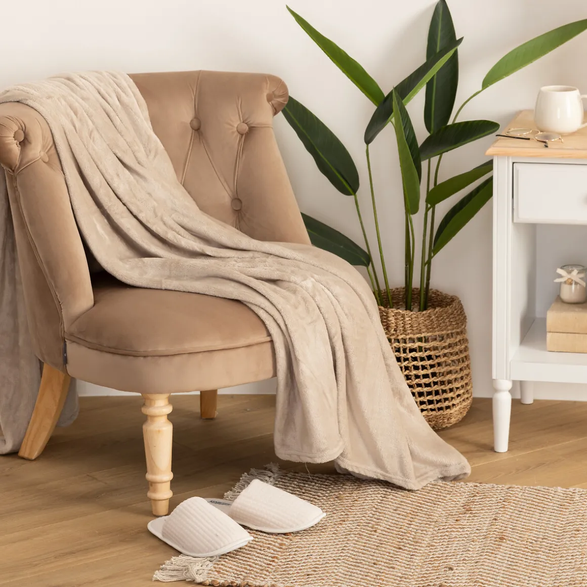 Manta Coralina Color Lino 130x180Cm