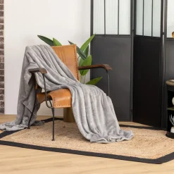 Manta Coralina Gris Oscuro 130x180Cm