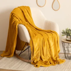 Manta Coralina Ocre 180x230Cm