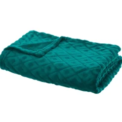 Manta 3D Rombos Azul Petróleo 180x230Cm