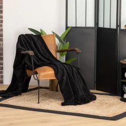 Manta de microfibra negra 180x230cm