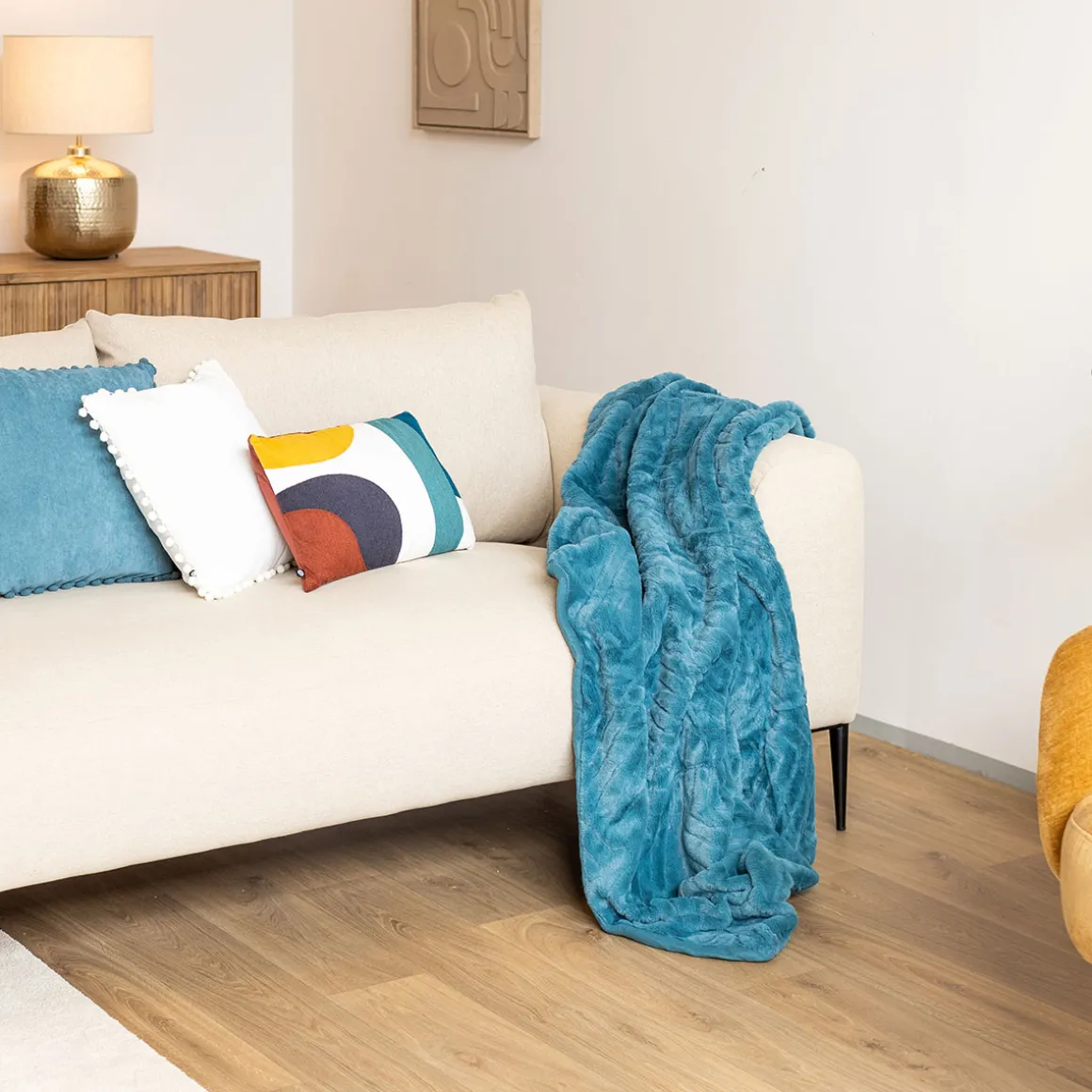 Manta Geo 3D Azul 120x160Cm