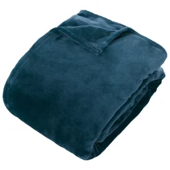 Manta OLLIS azul oscuro de terciopelo