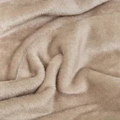 Manta OLLIS beige de terciopelo