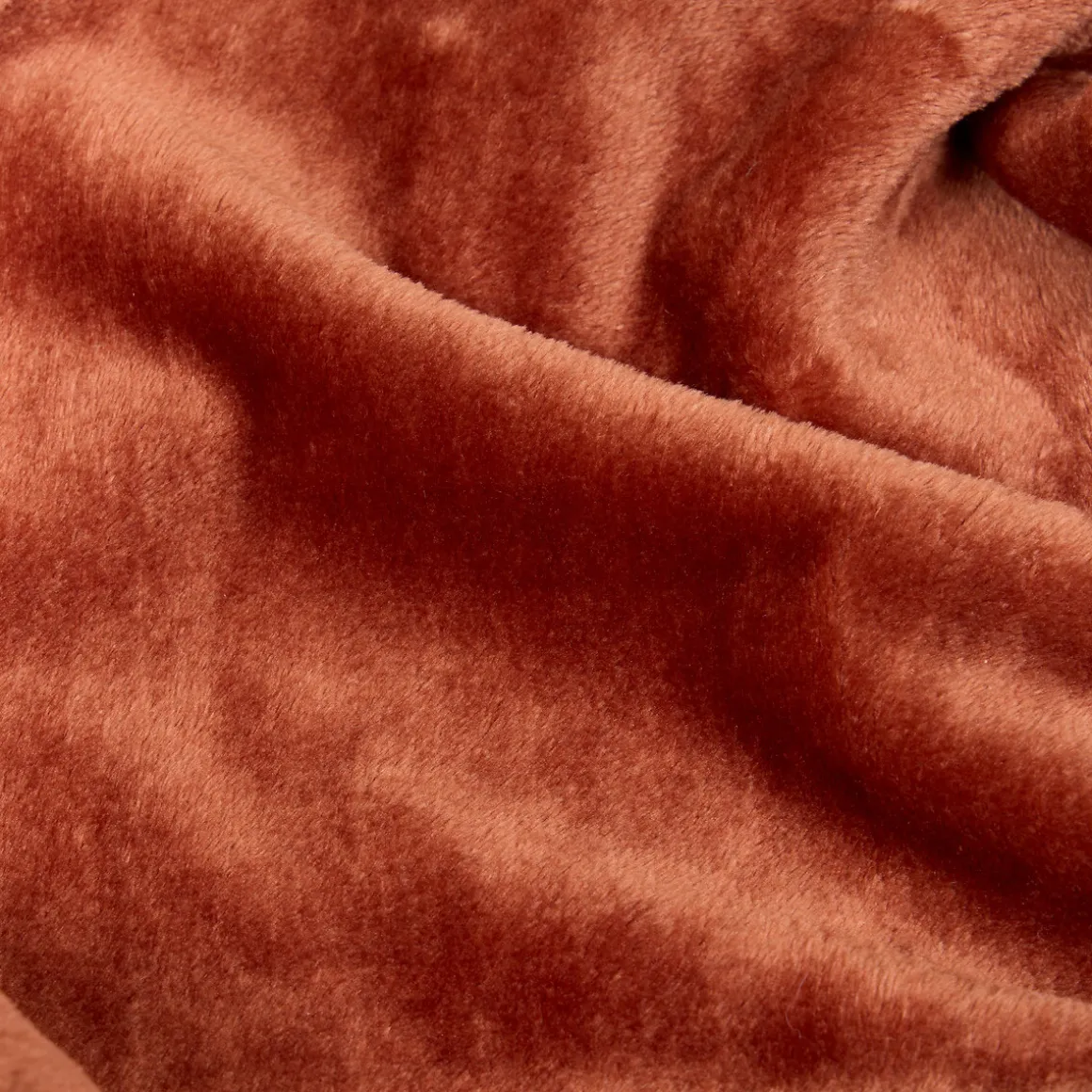 Manta OLLIS terracota de terciopelo