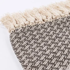 Manta Paraiso Marrón Con Flecos 120x160cm