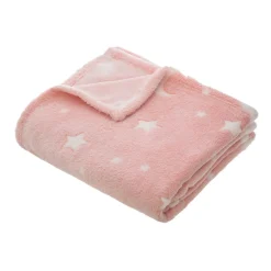 Manta Rosa Con Estrellas 150x125Cm