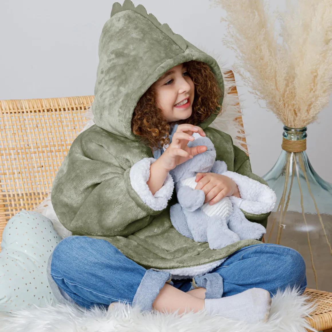 Manta Sudadera Capucha Dino 60x95Cm