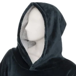 Manta Sudadera C/Capucha Azul Petróleo