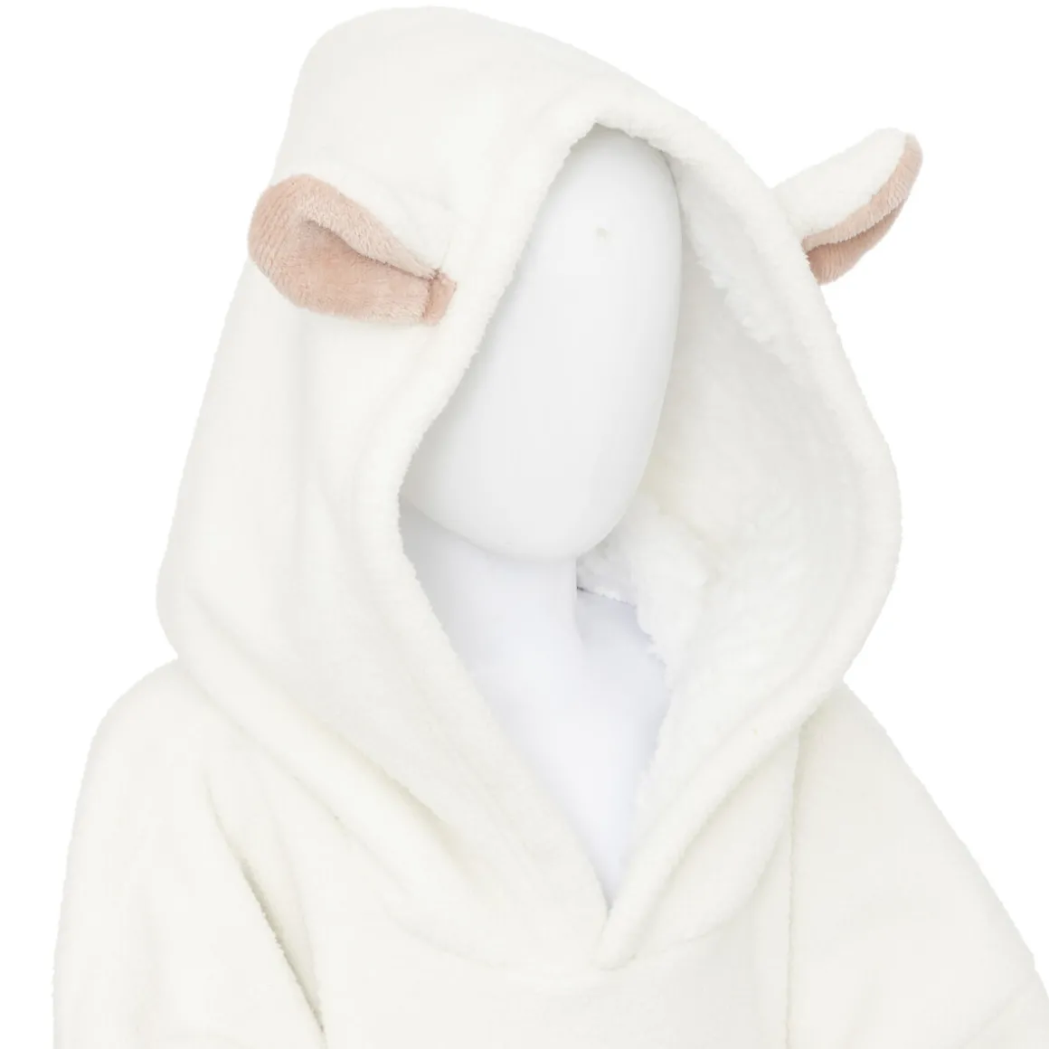 Manta Sudadera Con Capucha Oveja Blanca