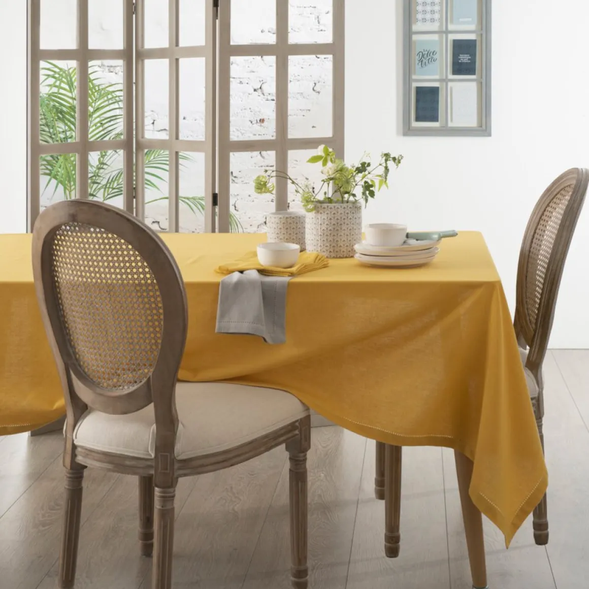 Mantel Chambray Ocre 140x240Cm