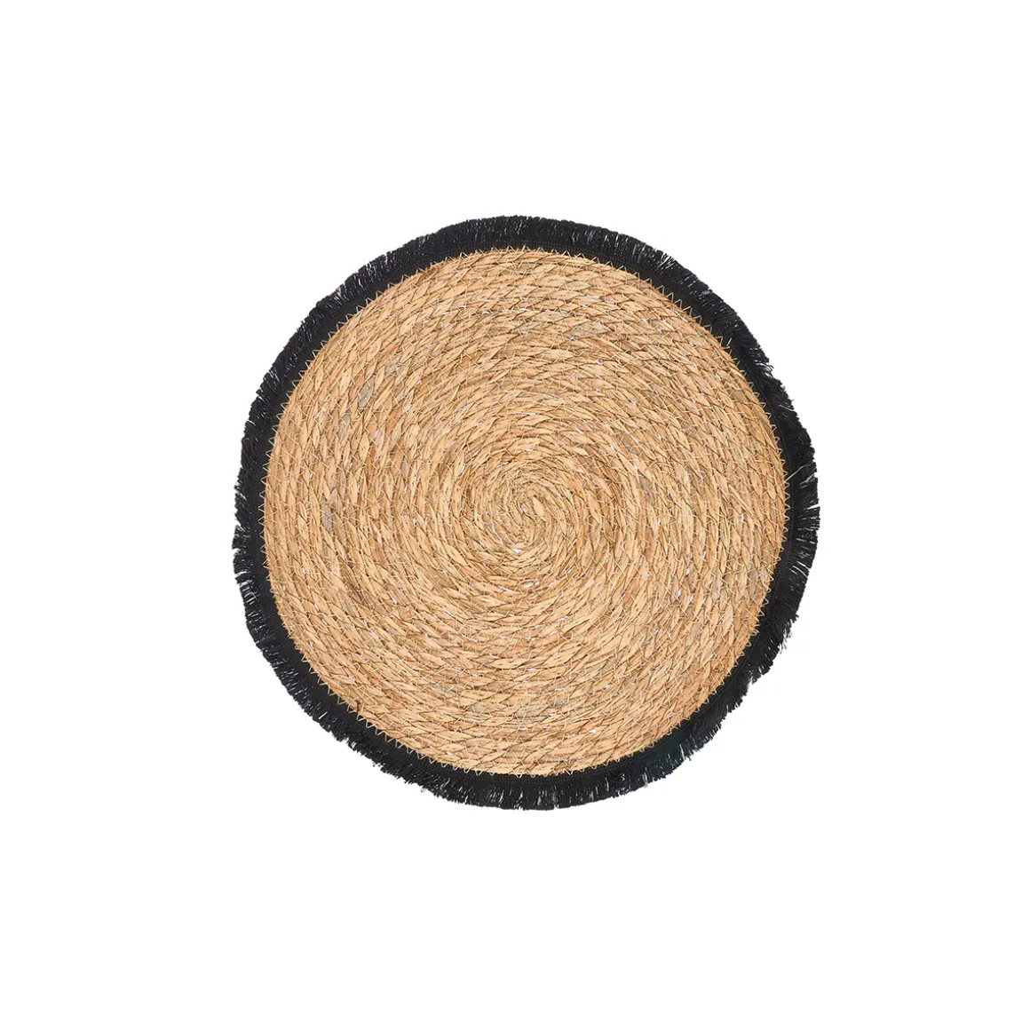 Mantel individual con flecos negro 38cm