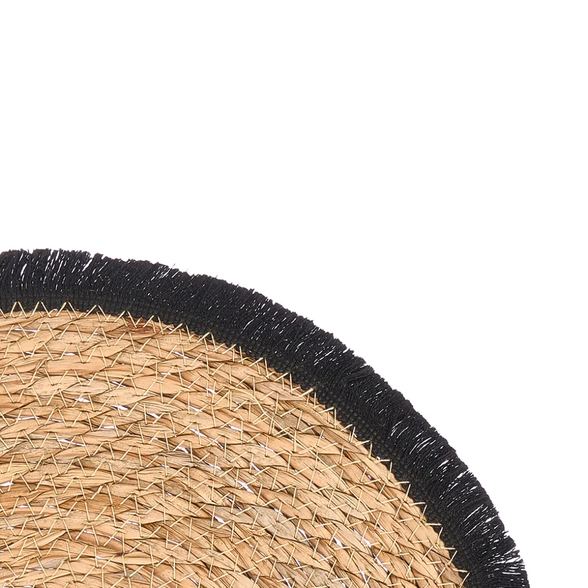 Mantel individual con flecos negro 38cm