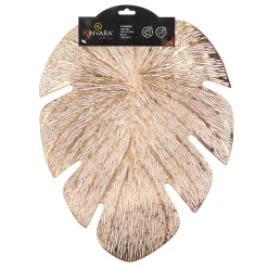 Mantel individual hoja dorada 36x46cm