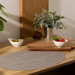 Mantel Individual Texaline Ovalado Gris