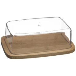 Mantequera Bambú Con Tapa 19x12.5x6.5Cm