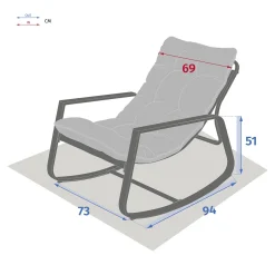 Mecedora FELINIO gris pardo