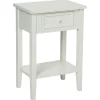Mesa auxiliar CHARME blanca con 1 cajón