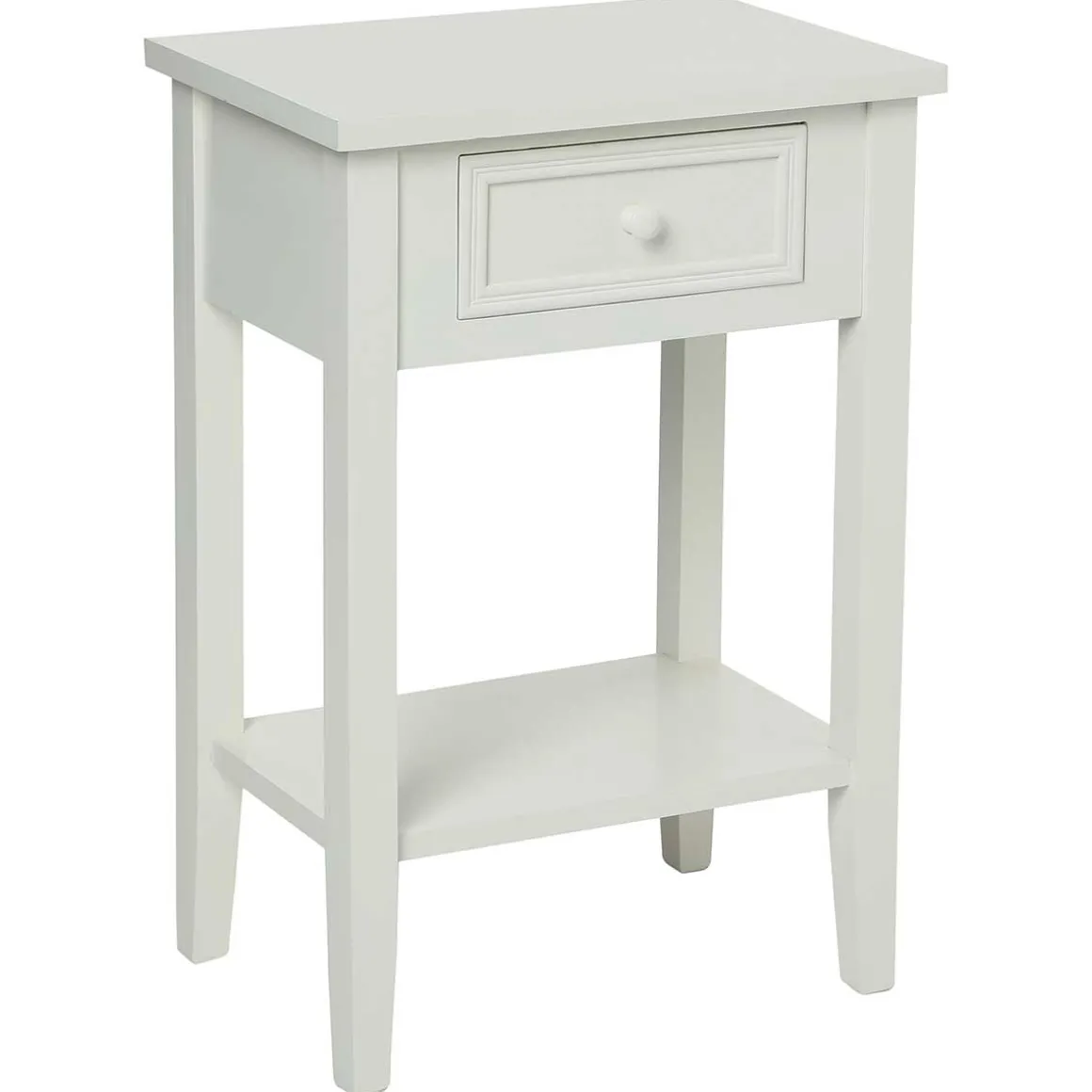 Mesa auxiliar CHARME blanca con 1 cajón