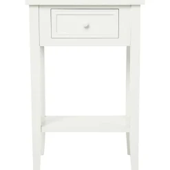 Mesa auxiliar CHARME blanca con 1 cajón