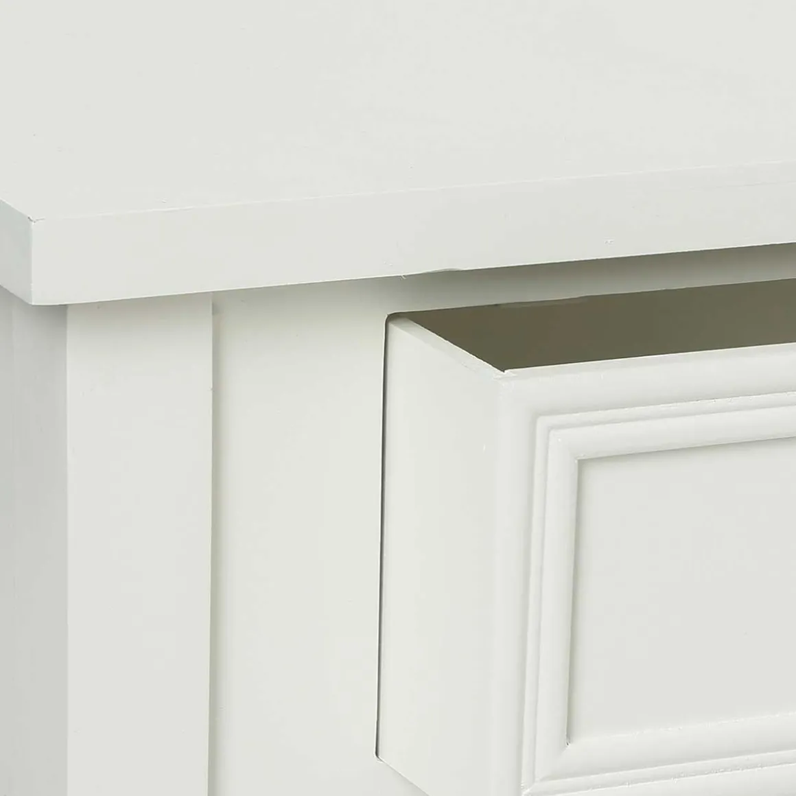 Mesa auxiliar CHARME blanca con 1 cajón
