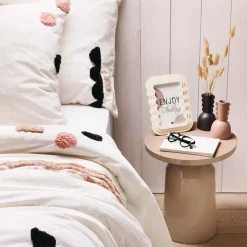 Mesa Auxiliar De Metal Beige Sita