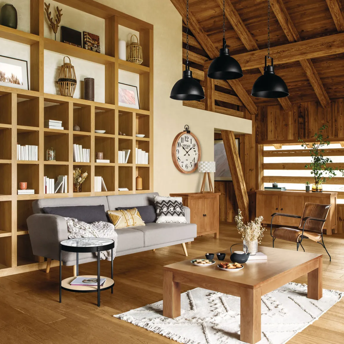 Mesa Auxiliar Mdf/Vidrio 50.5x49Cm