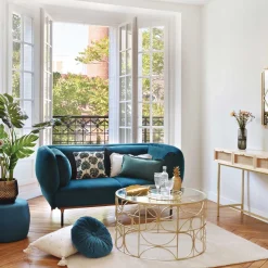 Mesa Auxiliar Metálica Dorada