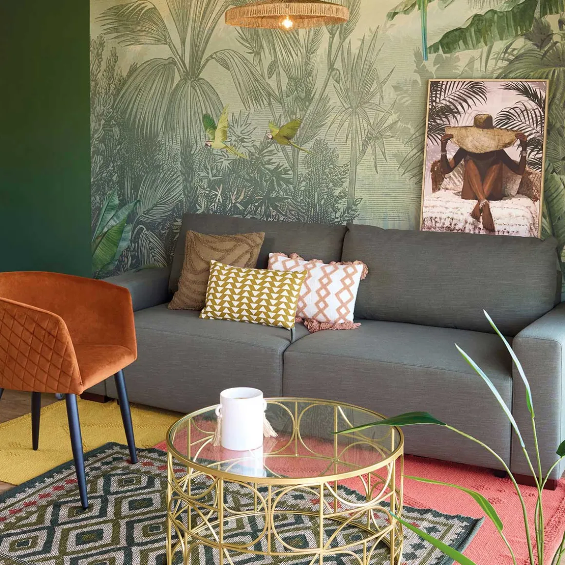 Mesa Auxiliar Metálica Dorada