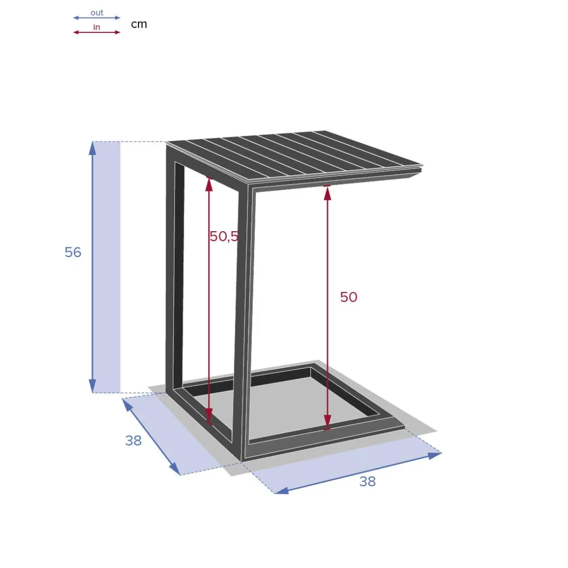 Mesa auxiliar ÉVASION NEW gris grafito
